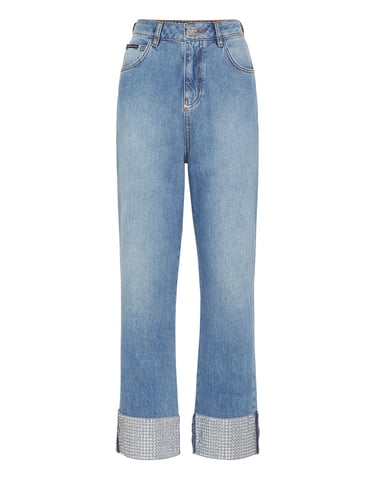 Denim Trousers Loose Fit Heart
