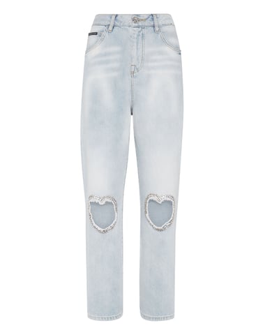 Denim Trousers Loose Fit Heart