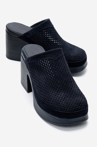 Dejas Leather Platform Block Heel Sandal