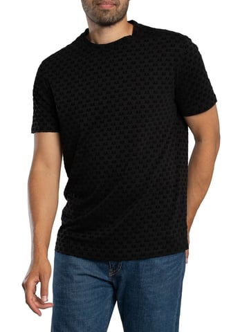Armani Exchange Brand Pattern T-Shirt, Black