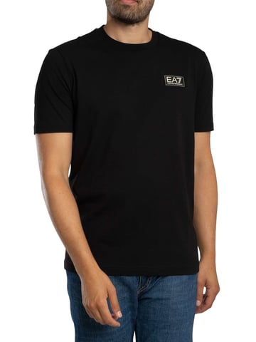 EA7 Regular Chest Box Logo T-Shirt, Black