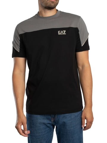 EA7 Regular Chest Logo T-Shirt, Black