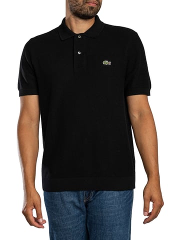 Lacoste Knitted Logo Polo Shirt, Black