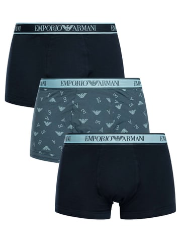 Emporio Armani 3 Pack Trunks, Blue