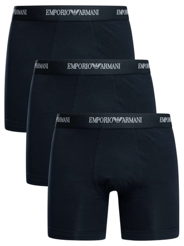 Emporio Armani 3 Pack Stretch Boxer Briefs, Blue