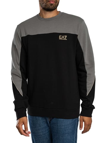 EA7 Two Tone Sweatshirt, Black