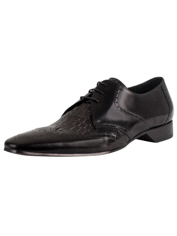 Jeffery West Leather Derby Shoes, Black