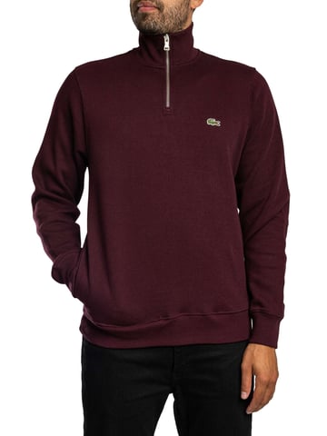 Lacoste Sweatshirt Met Hoge Hals En Interlock-Look, Rood