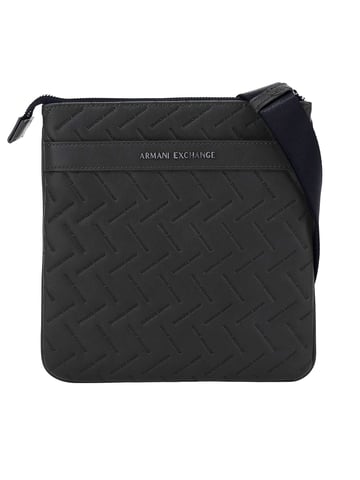 Armani Exchange Embedded Brand Messenger Bag, Black