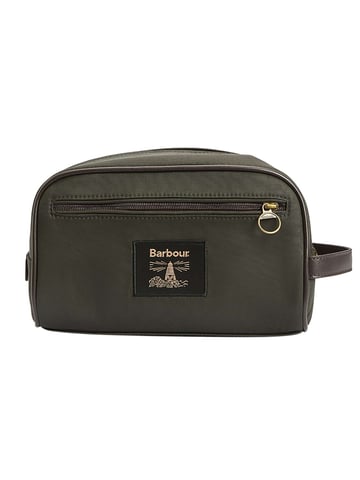 Barbour Wax Washbag, Green