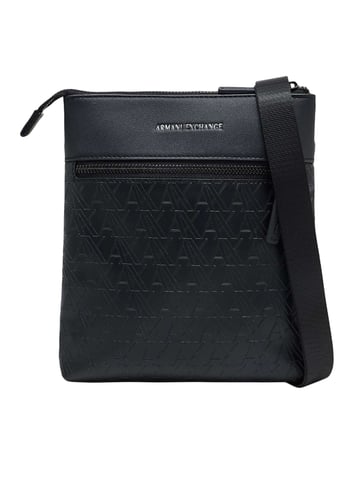 Armani Exchange Flat Crossbody Messenger Bag, Black