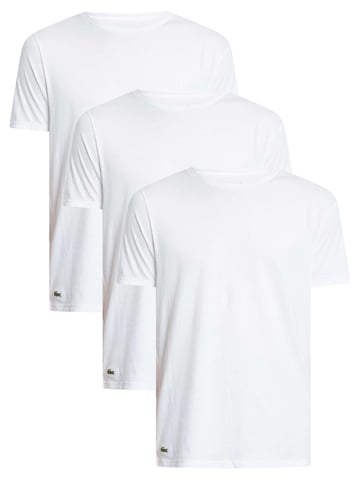 Lacoste Set Van 3 Crew-Lounge-T-Shirts, Wit