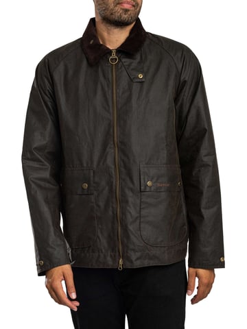 Barbour Short Bedale Wax Jacket, Green