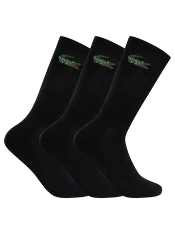 Lacoste 3 Pack Crew Socks, Black