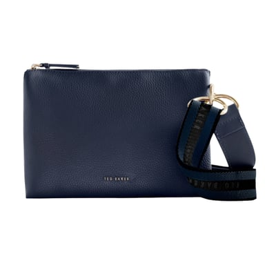 Ted Baker Darceyy Märkesväska I Läder Med Webbing Mörkblå Axelremsväska