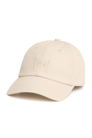 Beige six-panel pet met Polo Club-logo