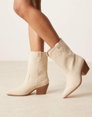 Glamorösa västerländska ankelboots i tvättad rosa
