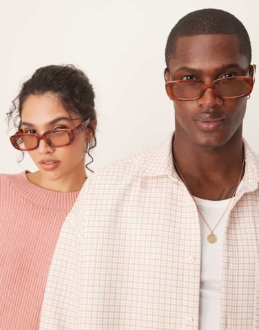 Jeepers Peepers rectangle sunglasses in brown orange tort