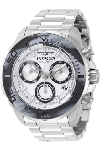 Invicta Carbon Hawk 51075 Men's Watch - Quartz Movement - Stainless Steel with Silver Dial - 48 mm