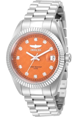 Invicta Specialty 51038 Damklocka - Quartzverk - Rostfritt Stål med Orange Urskiva - 36 mm