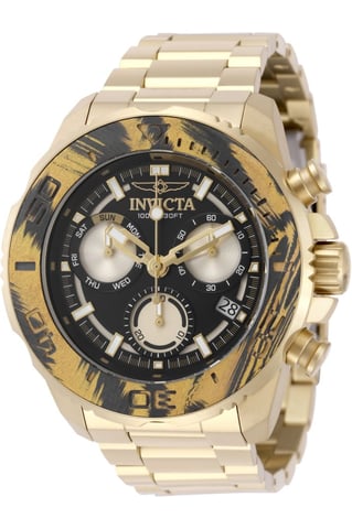 Invicta Carbon Hawk 51078 Men's Watch - Quartz Movement - Stainless Steel with Black Dial - 48 mm