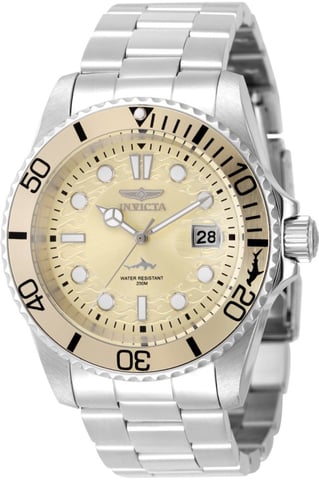 Invicta Pro Diver 50892 Men's Watch - Quartz Movement - Stainless Steel with Beige Dial - 42 mm
