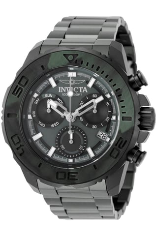 Invicta Carbon Hawk 51080 Men's Watch - Quartz Movement - Stainless Steel with Green Dial - 48 mm
