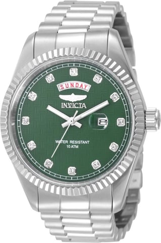 Invicta Specialty 51044 Men's Watch - Quartz Movement - Stainless Steel with Green Dial - 43 mm