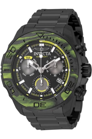 Invicta Carbon Hawk 51082 Men's Watch - Quartz Movement - Stainless Steel with Black Dial - 48 mm