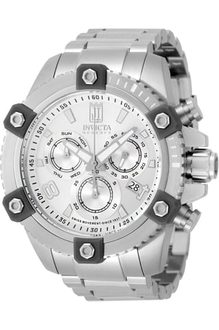 Invicta Jason Taylor 51271 Men's Watch - Quartz Movement - Stainless Steel with Silver Dial - 50 mm