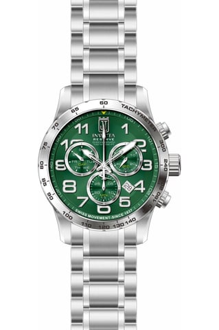 Invicta Jason Taylor 51261 Men's Watch - Quartz Movement - Stainless Steel with Green Dial - 48 mm