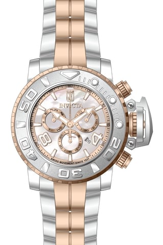 Invicta Jason Taylor 51320 Men's Watch - Quartz Movement - Stainless Steel with Pearl Dial - 58 mm