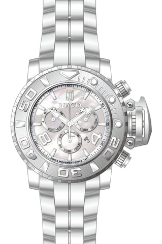 Invicta Jason Taylor 51316 Men's Watch - Quartz Movement - Stainless Steel with Pearl Dial - 58 mm