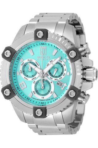 Invicta Jason Taylor 51272 Men's Watch - Quartz Movement - Stainless Steel with Blue Dial - 50 mm