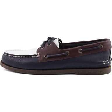 Sperry Authentic Original 2 Eye Leather Men's Navy/White/Brown Boat Shoes