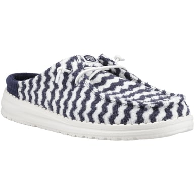 HEYDUDE Wendy Slip Terry Stripe Polyester Women's Navy Blazer/Egret Mules