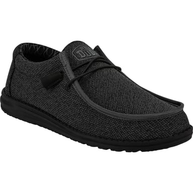 HEYDUDE Wally Sox Faux Suede Herr Micro Total Black Båtskor