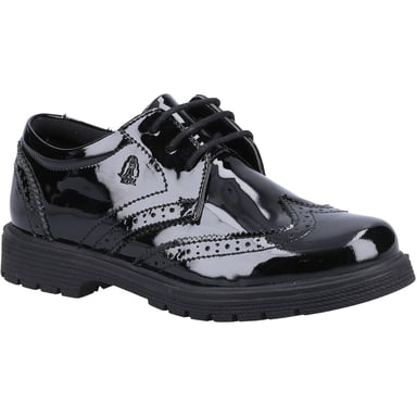Hush Puppies SALLY PATENT SENIOR Läder Flickors Svarta Brogues