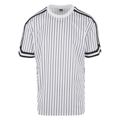 Urban Classics Heren Gestreept Mesh Oversized T-shirt (Wit/zwart)
