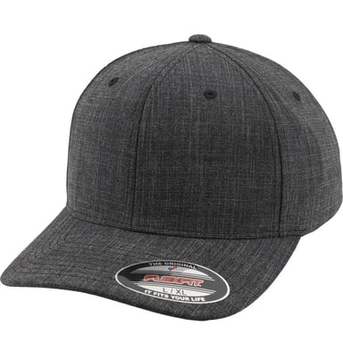 Flexfit Fijn gemêleerde Baseball Cap (Zwart)