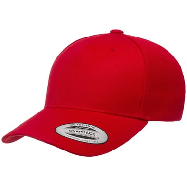 Flexfit YP Classics Gebogen 5 Paneel Snapback Cap (Rood)