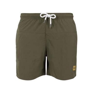 Urban Classics Mens Block Swim Shorts (Olive)