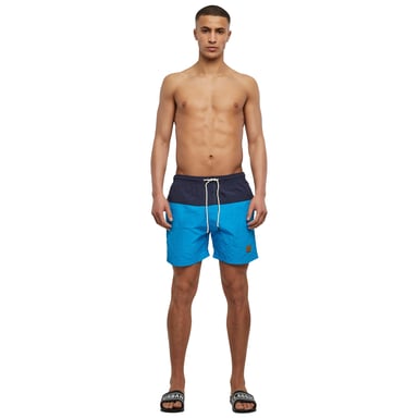 Urban Classics Mens Block Swim Shorts (Navy/Turquoise)