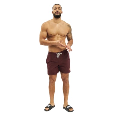 Urban Classics Mens Block Swim Shorts (Cherry)