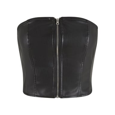 Urban Classics Womens/Ladies Synthetic Leather Bandeau Top (Black)