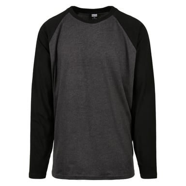 Urban Classics Mens Raglan Contrast Sleeves T-Shirt (Charcoal/Black)