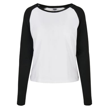 Urban Classics Womens/Ladies Contrast Raglan Long-Sleeved T-Shirt (White/Black)