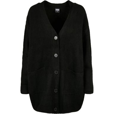 Urban Classics Womens/Ladies Fluffy Chunky Knit Cardigan (Black)