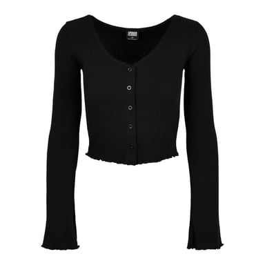 Urban Classics Womens/Ladies Ribbed Cropped Cardigan (Black)