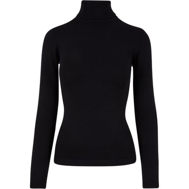 Urban Classics Womens/Ladies Knitted Turtle Neck Sweatshirt (Black)